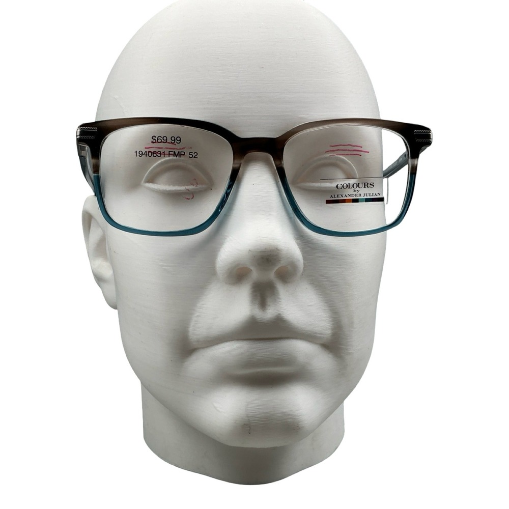 Colours by Alexander Julian Shore Eyeglasses Brown Teal 52-18-140 Square Frame